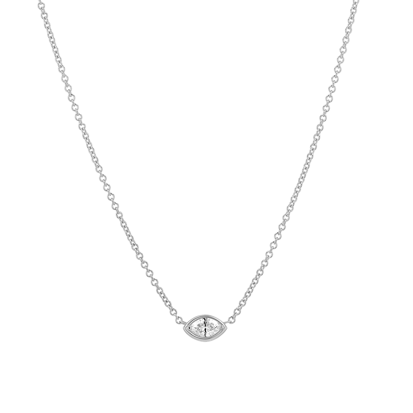 Marquise Diamond Solitaire Necklace - Lotus Diamond