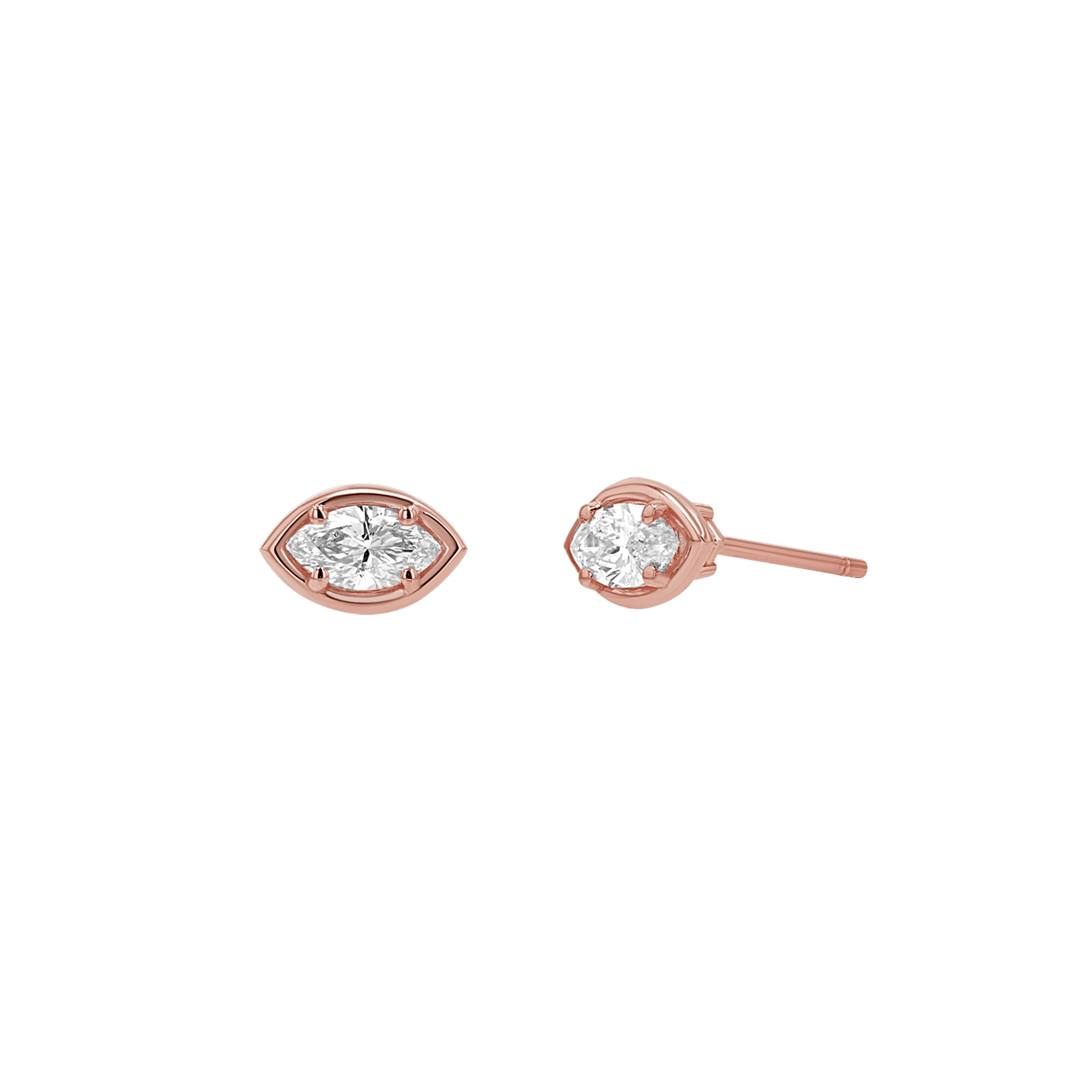 Marquise Diamond Stud Earrings - Lotus Diamond