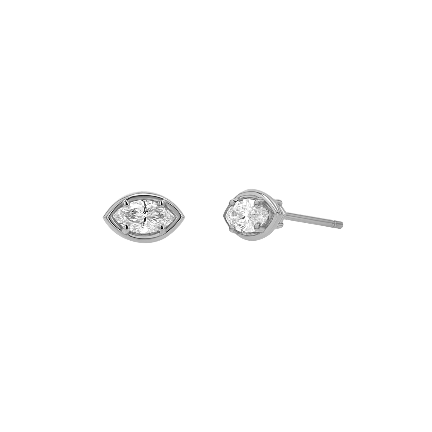 Marquise Diamond Stud Earrings - Lotus Diamond