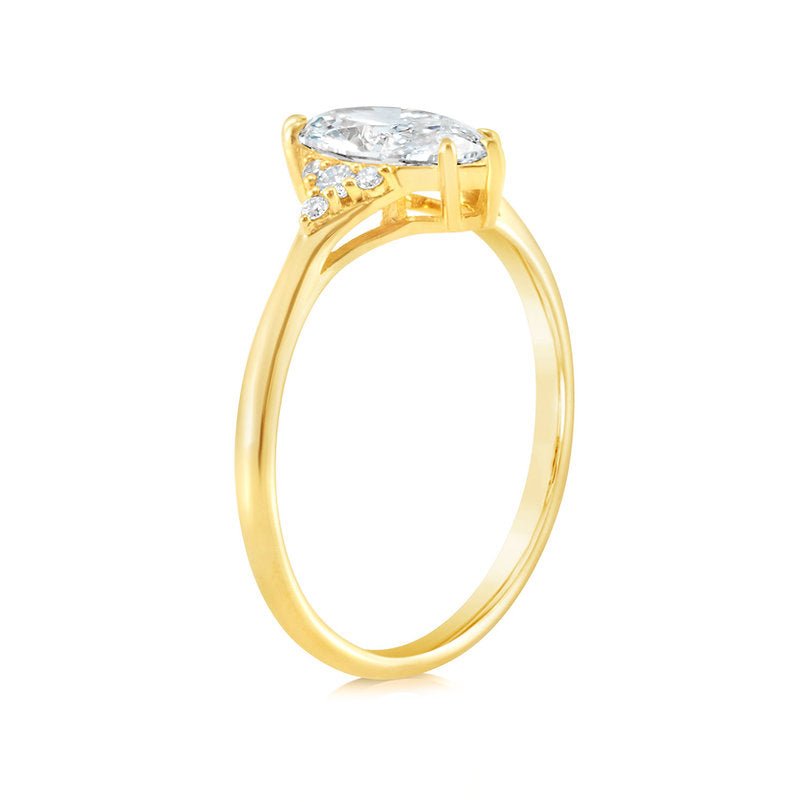 Marquise - shape Lab grown Diamond 18K ring setting - Lotus Diamond