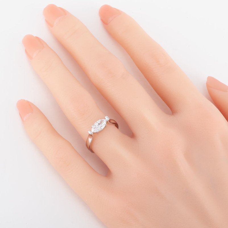 Marquise - shape Lab grown Diamond 18K ring setting - Lotus Diamond