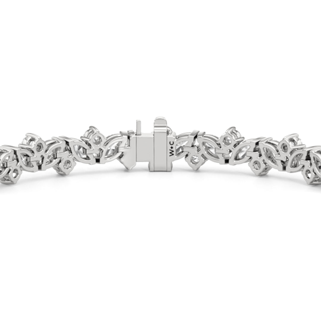 Marquise Wreath Tennis Bracelet - Lotus Diamond