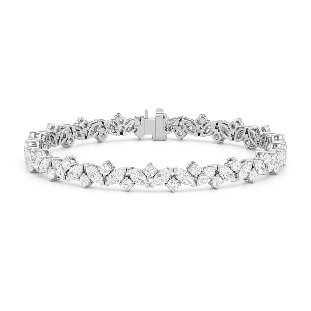 Marquise Wreath Tennis Bracelet - Lotus Diamond