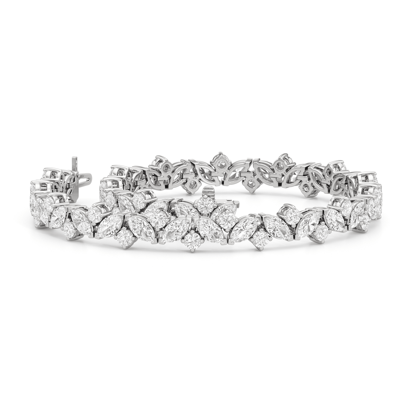Marquise Wreath Tennis Bracelet - Lotus Diamond