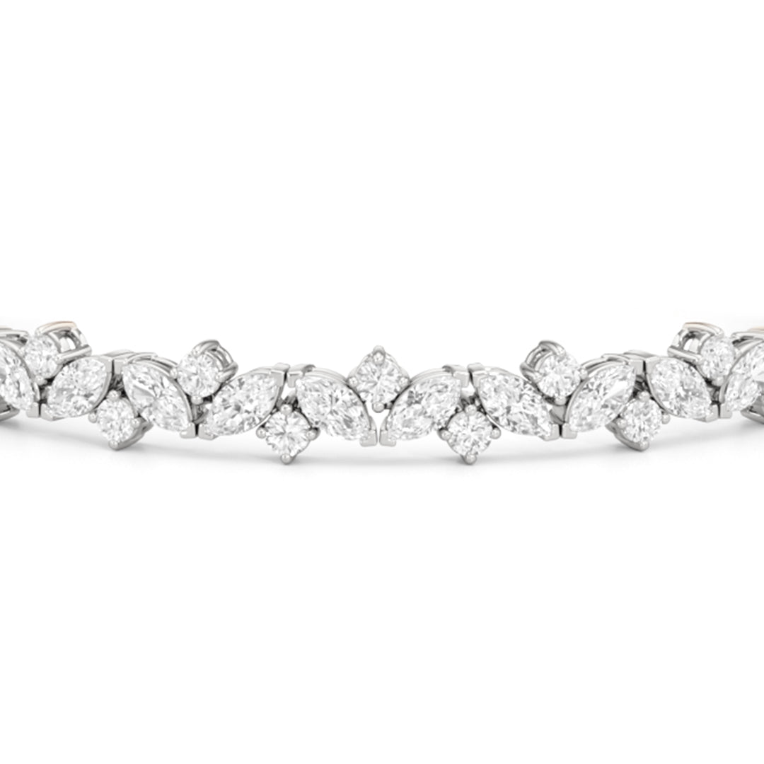 Marquise Wreath Tennis Bracelet - Lotus Diamond