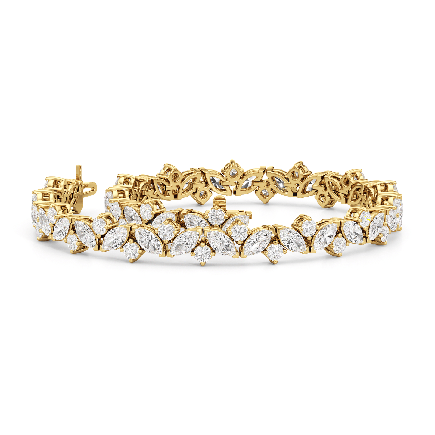 Marquise Wreath Tennis Bracelet - Lotus Diamond