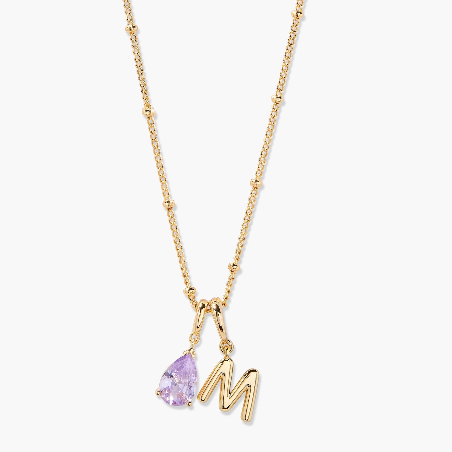 Melrose Birthstone Initial Necklace - Lotus Diamond