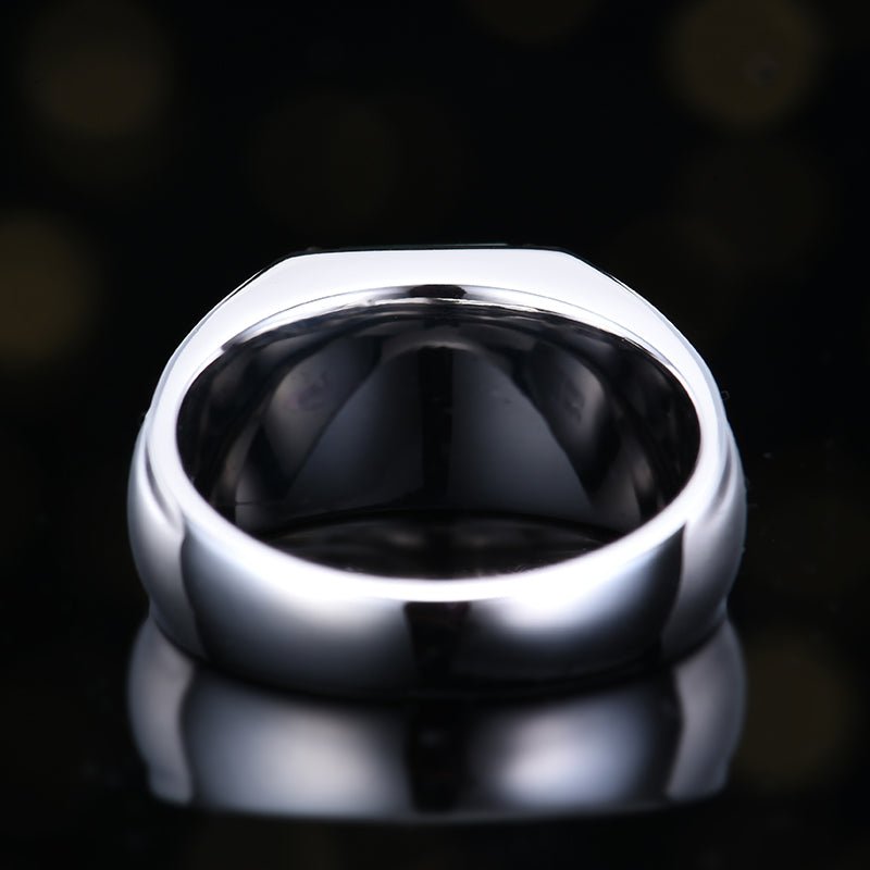 Men's Natural Emerald Ring - Style A - Lotus Diamond