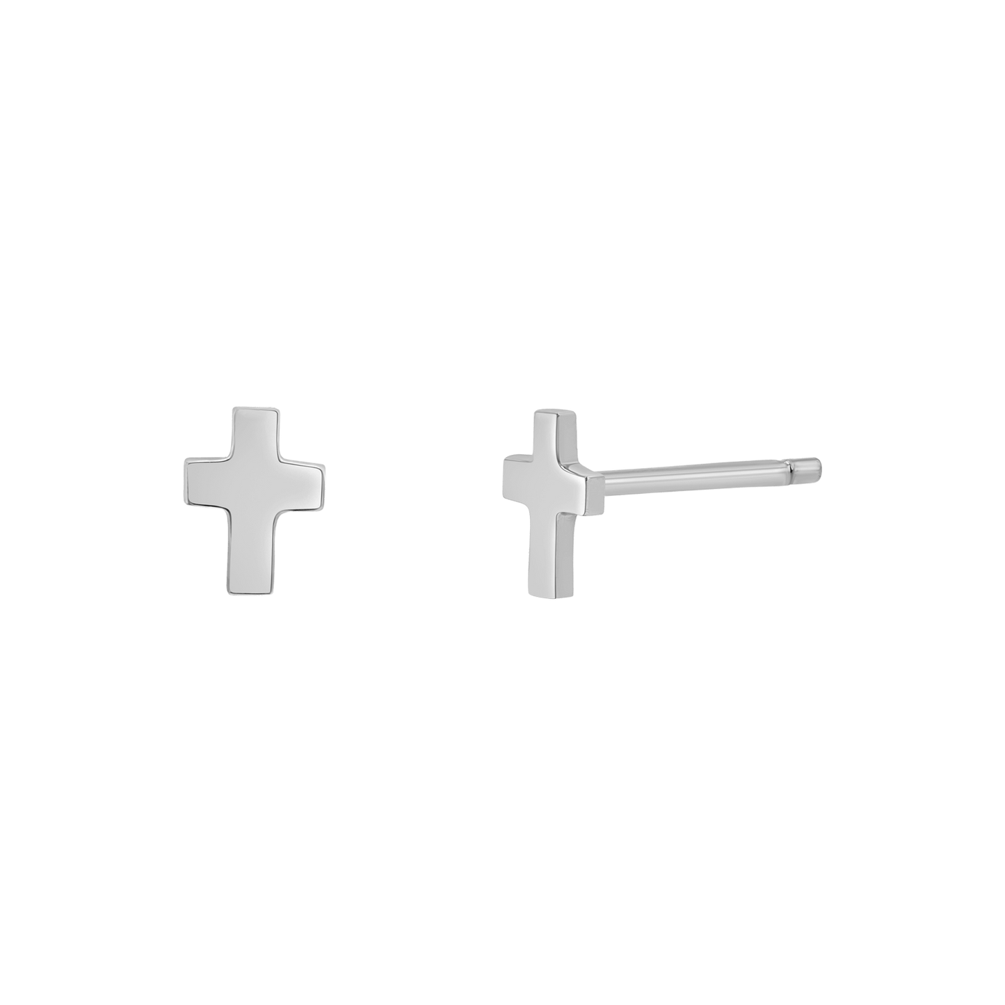 Mini Cross Stud Earrings - Lotus Diamond