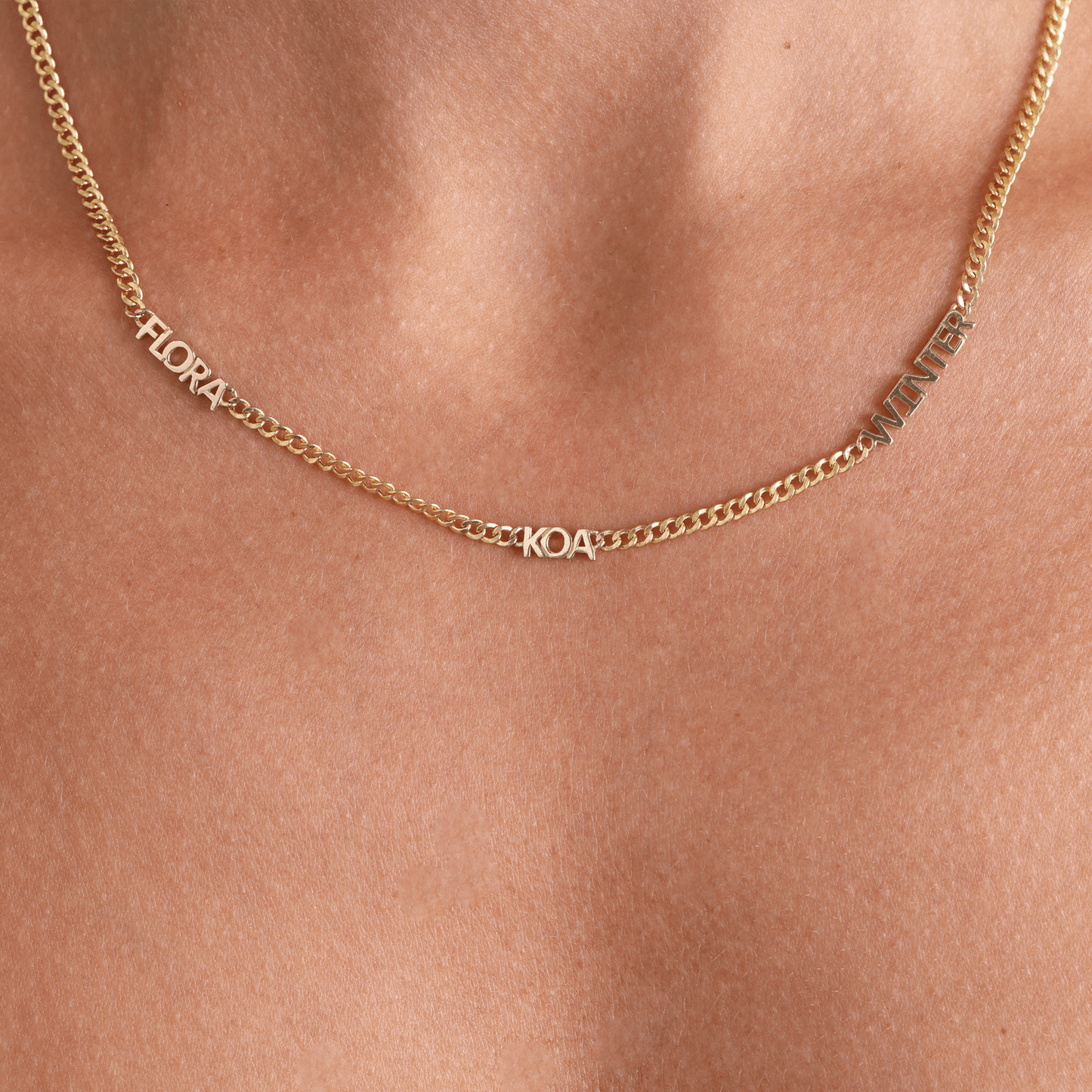 Mini Name Cuban Chain Necklace - Lotus Diamond