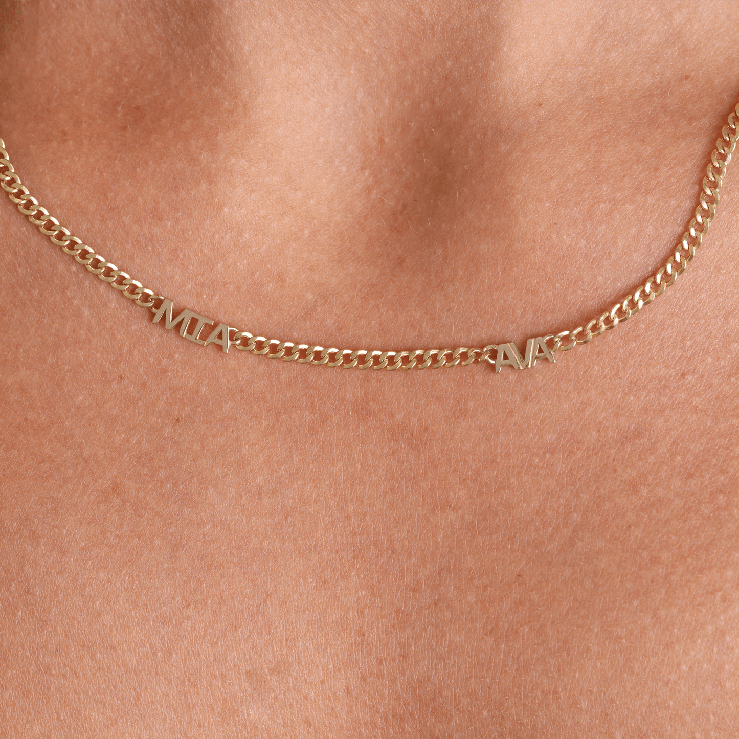 Mini Name Cuban Chain Necklace - Lotus Diamond