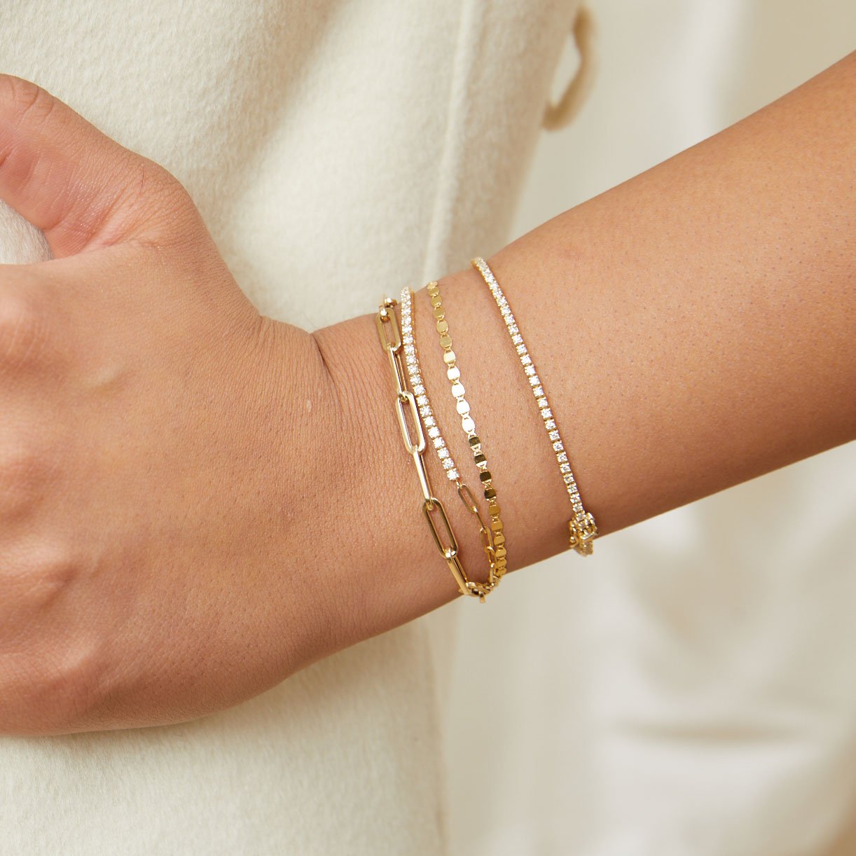 Mirror Chain Bracelet - Lotus Diamond