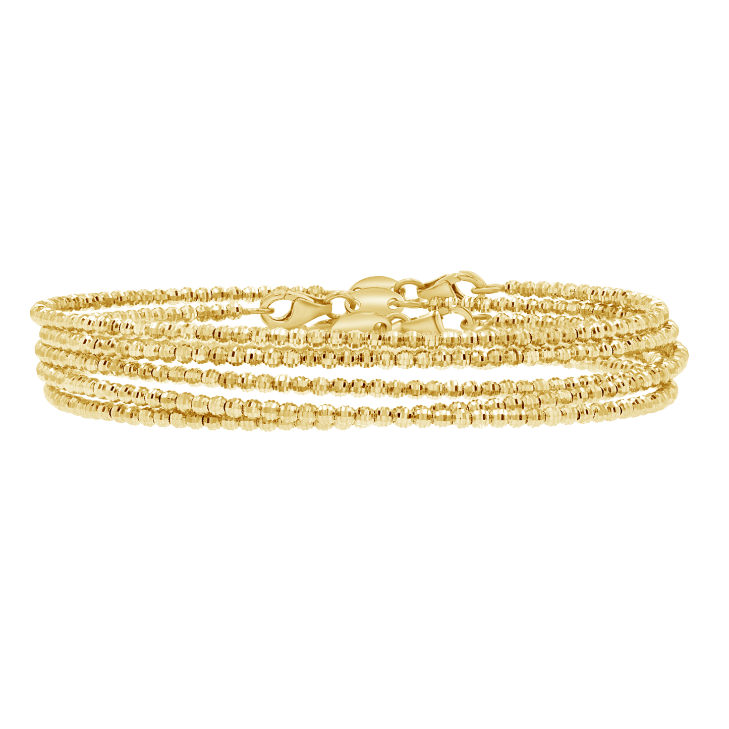 Mooncut Gold Wrap Around Bracelet - Lotus Diamond