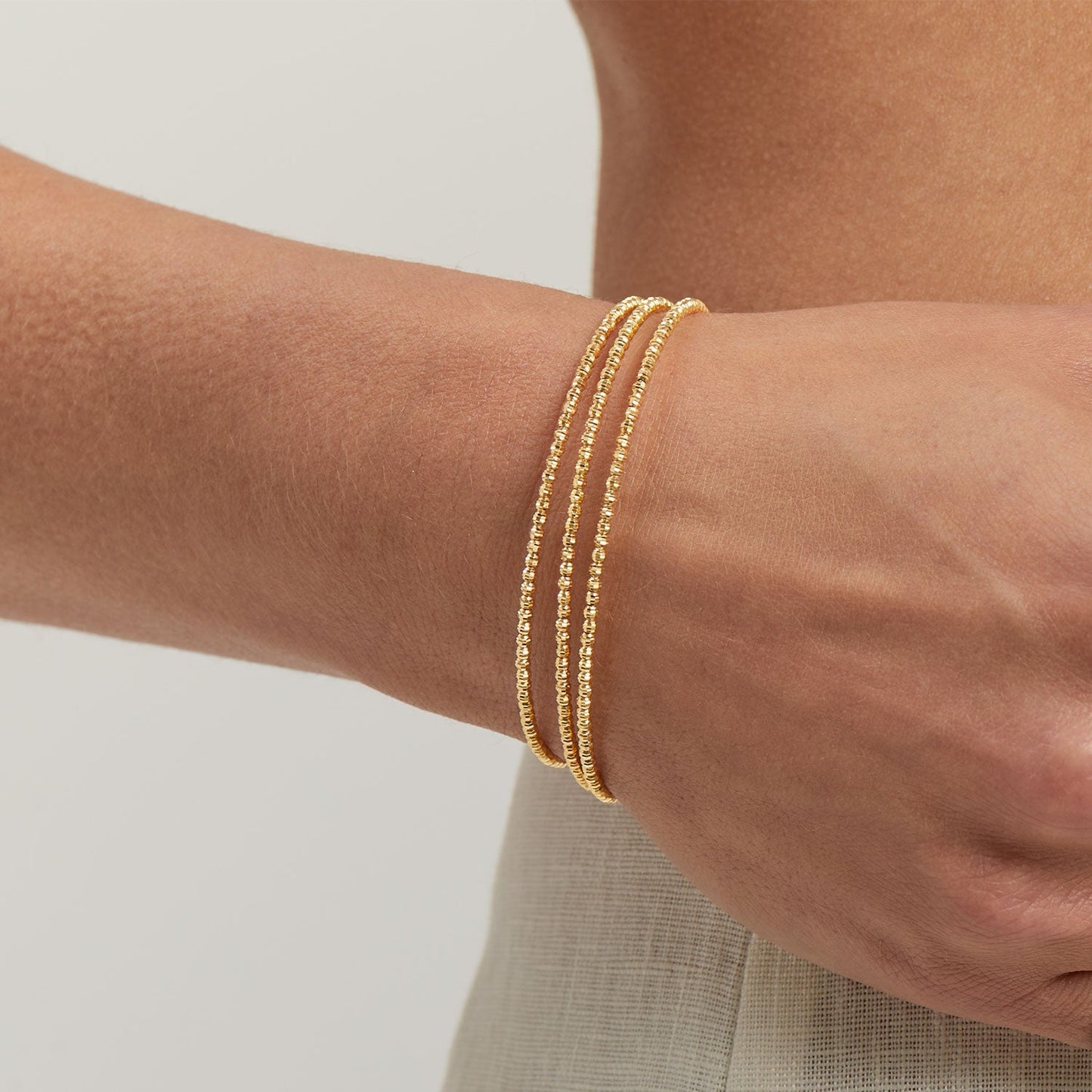 Mooncut Gold Wrap Around Bracelet - Lotus Diamond