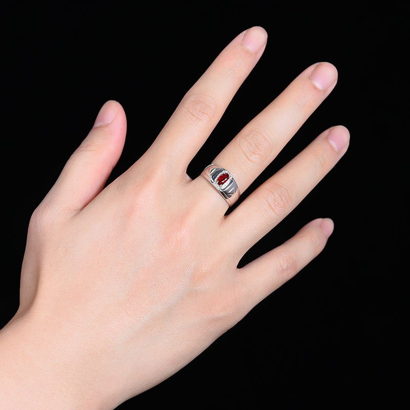 Mozambique Natural Pigeon Red Ruby Ring - Style G - Lotus Diamond