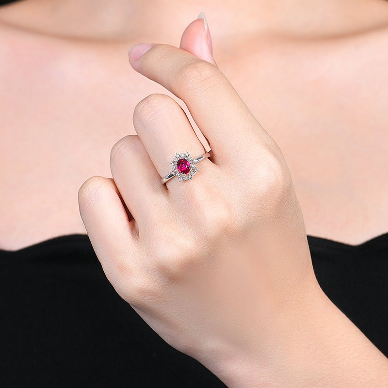 Mozambique Natural unburned Ruby Ring - Style C - Lotus Diamond