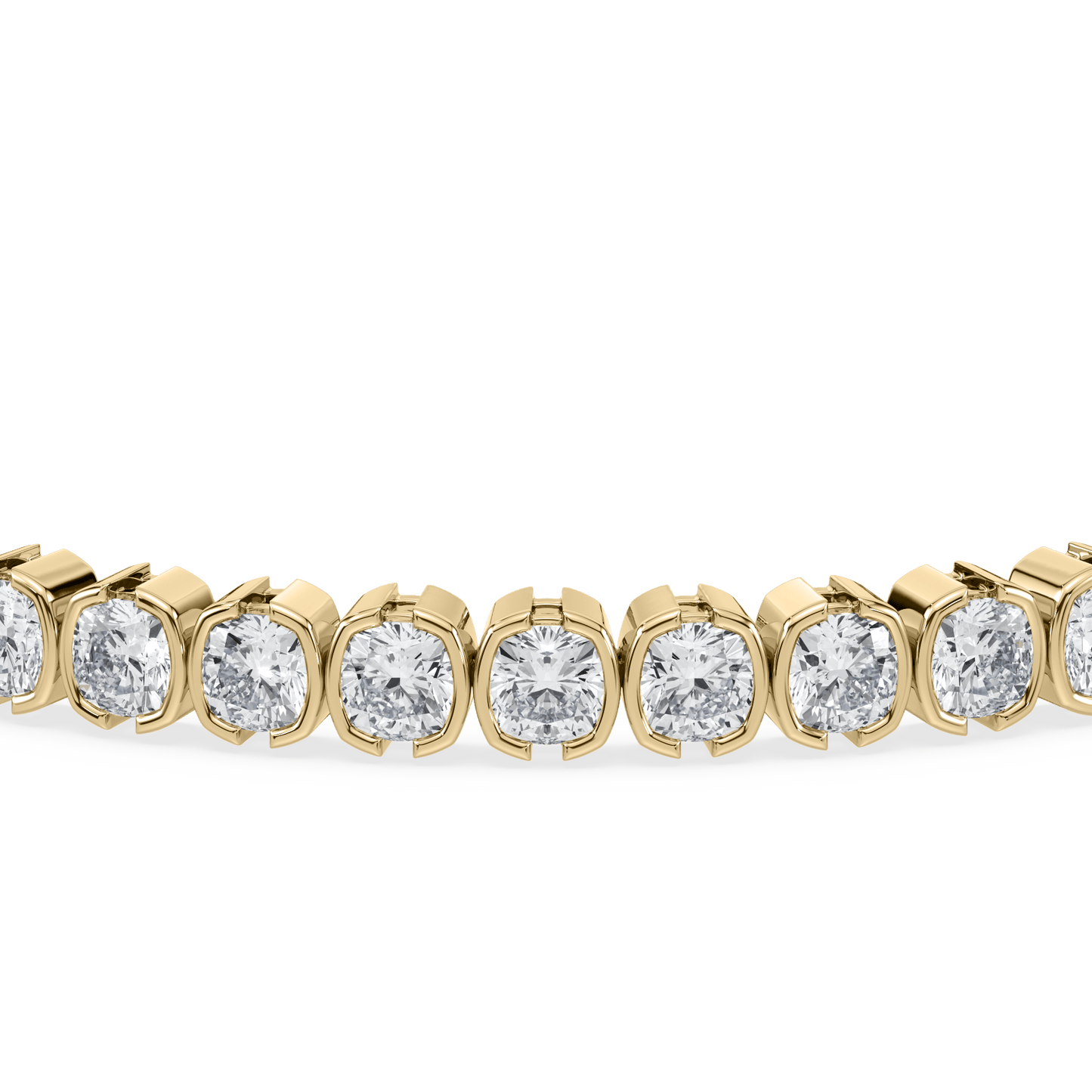 Muse Cushion Lab Diamond Bracelet 14K Yellow Gold 6.5" - Lotus Diamond