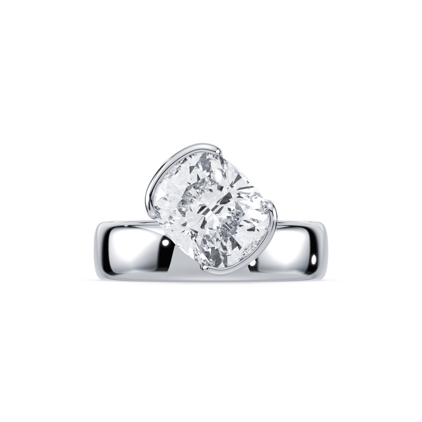 Muse Cushion Lab Diamond Engagement Ring - Lotus Diamond