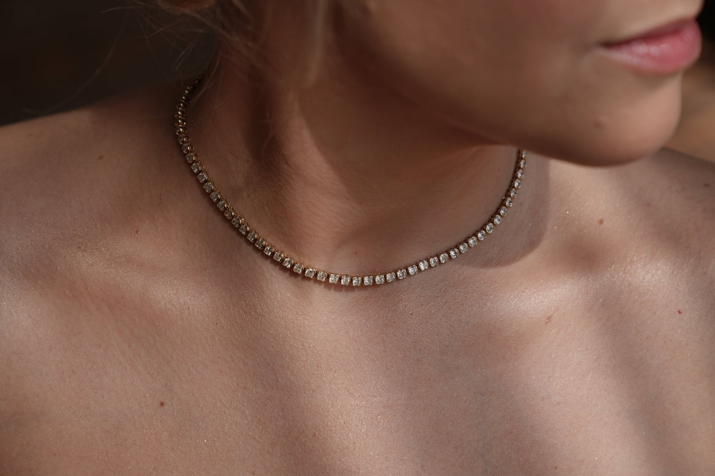 Muse Cushion Lab Diamond Necklace 14K White Gold 15" - Lotus Diamond