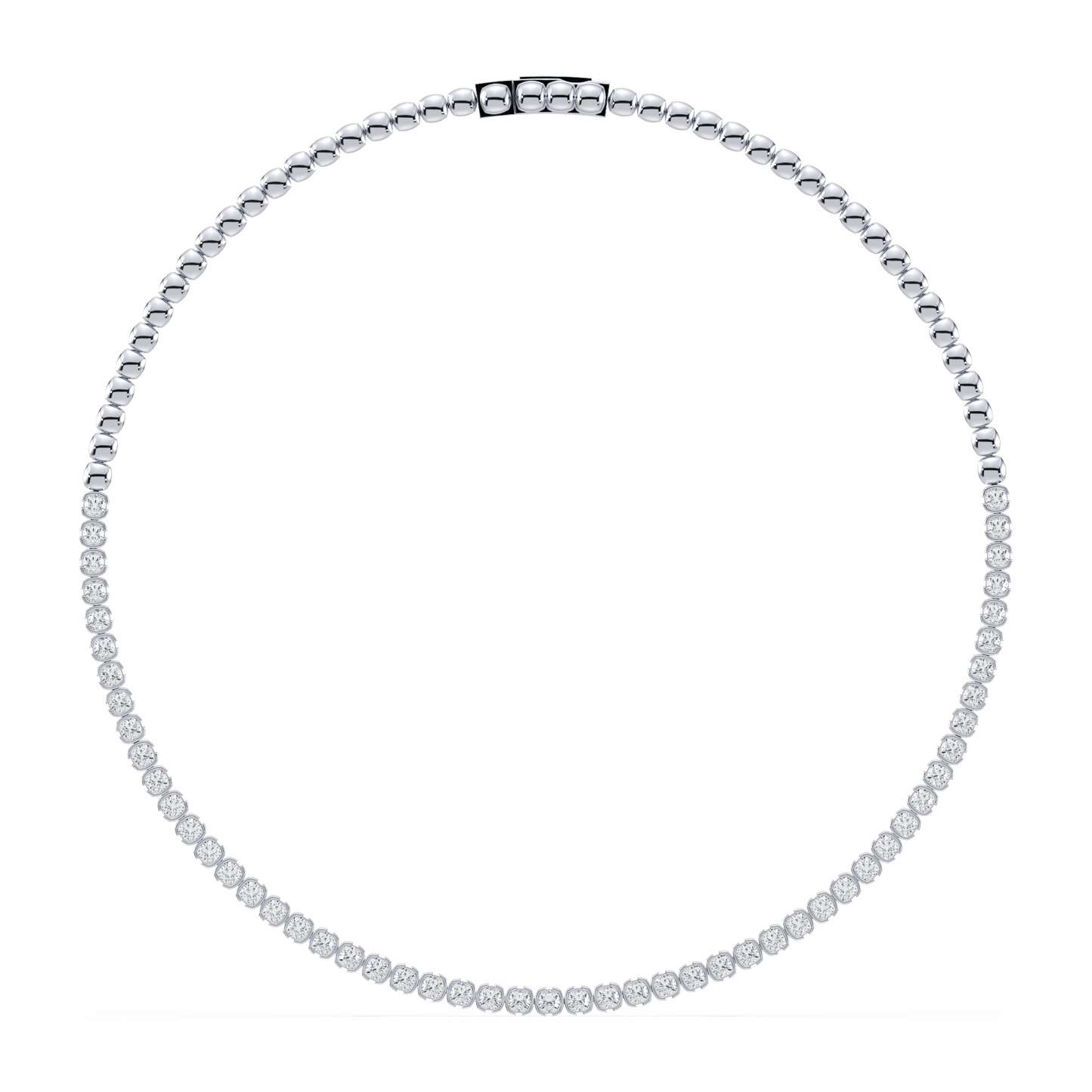 Muse Cushion Lab Diamond Necklace 14K White Gold 15" - Lotus Diamond
