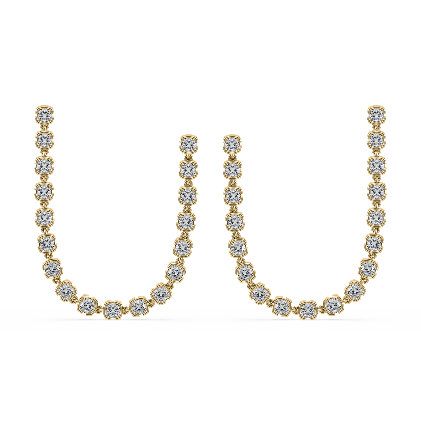 Muse Lab Diamond Cushion Diamond Double Drop Earring - Lotus Diamond