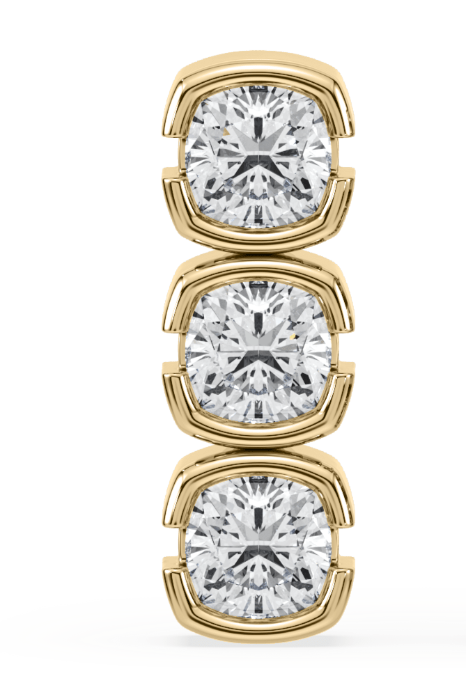 Muse Mini Lab Diamond Cushion Diamond Drop Earring 14K Yellow Single - Lotus Diamond