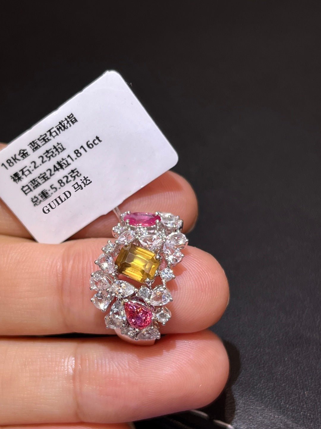 Natural non - burning colored sapphire Ring - Style E - Lotus Diamond