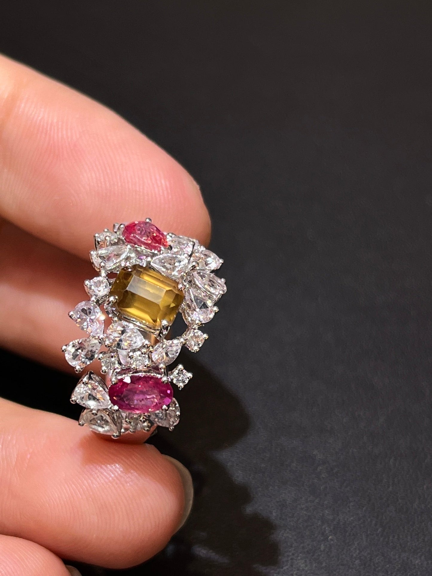 Natural non - burning colored sapphire Ring - Style E - Lotus Diamond