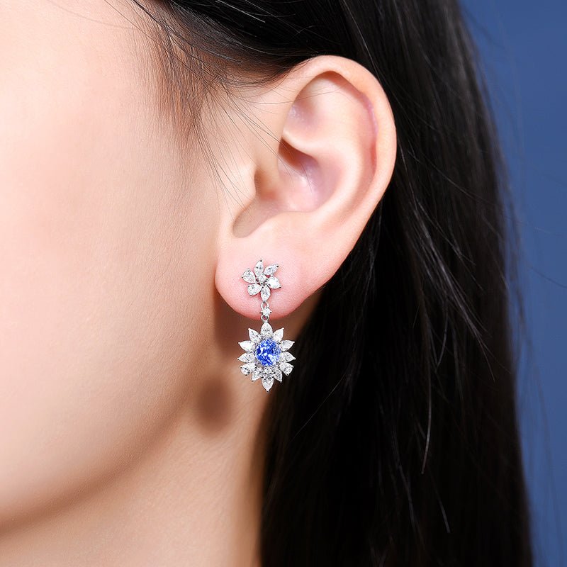 Natural Sapphire Stud earrings - Style H - Lotus Diamond