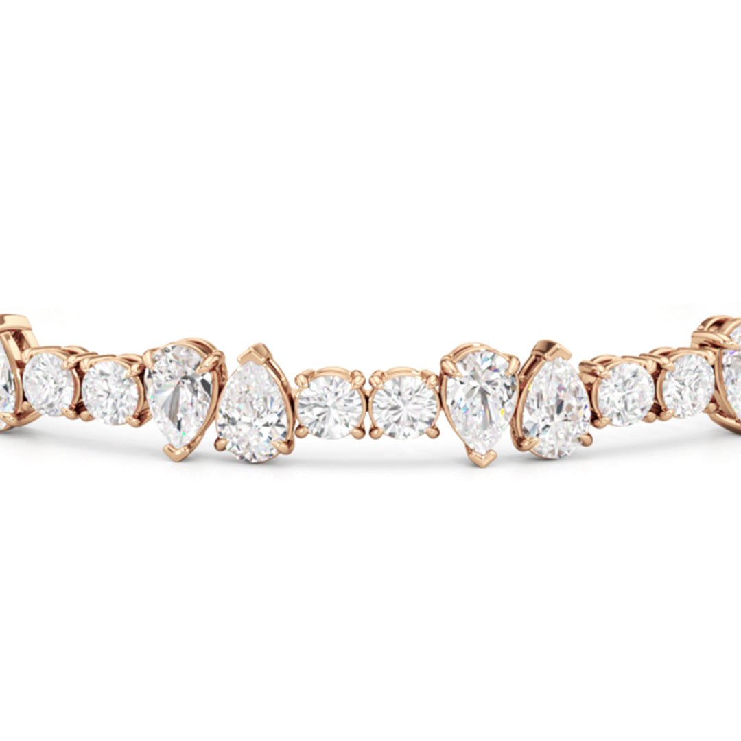 North - South Pear Sequenced Tennis Bracelet - Lotus Diamond