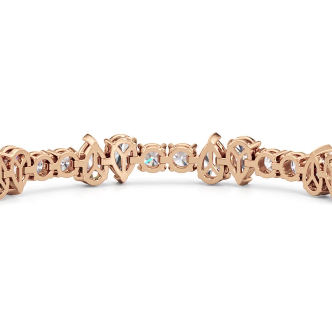North - South Pear Sequenced Tennis Bracelet - Lotus Diamond