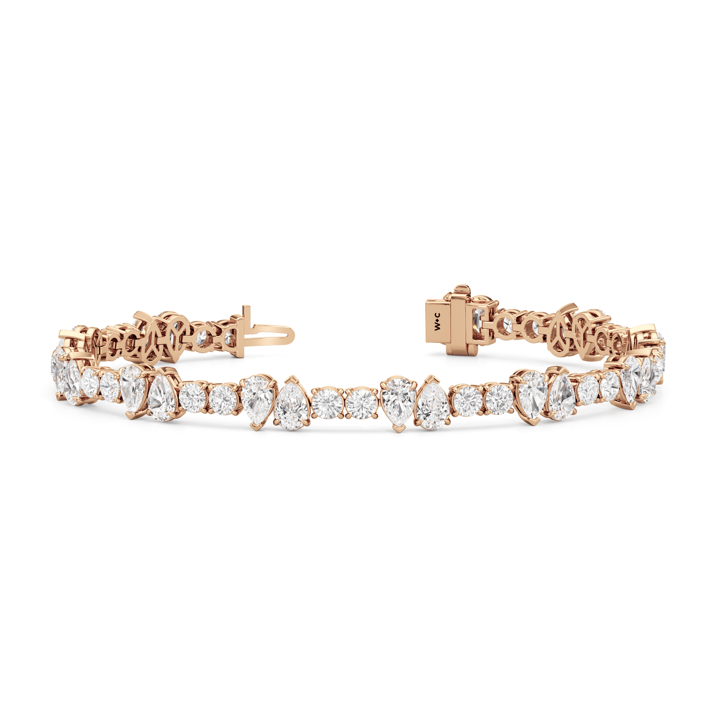 North - South Pear Sequenced Tennis Bracelet - Lotus Diamond