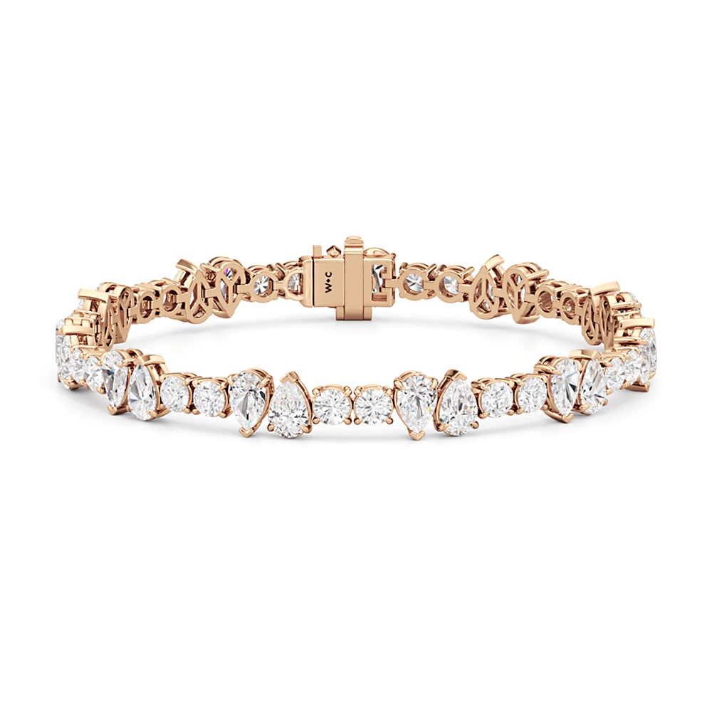 North - South Pear Sequenced Tennis Bracelet - Lotus Diamond