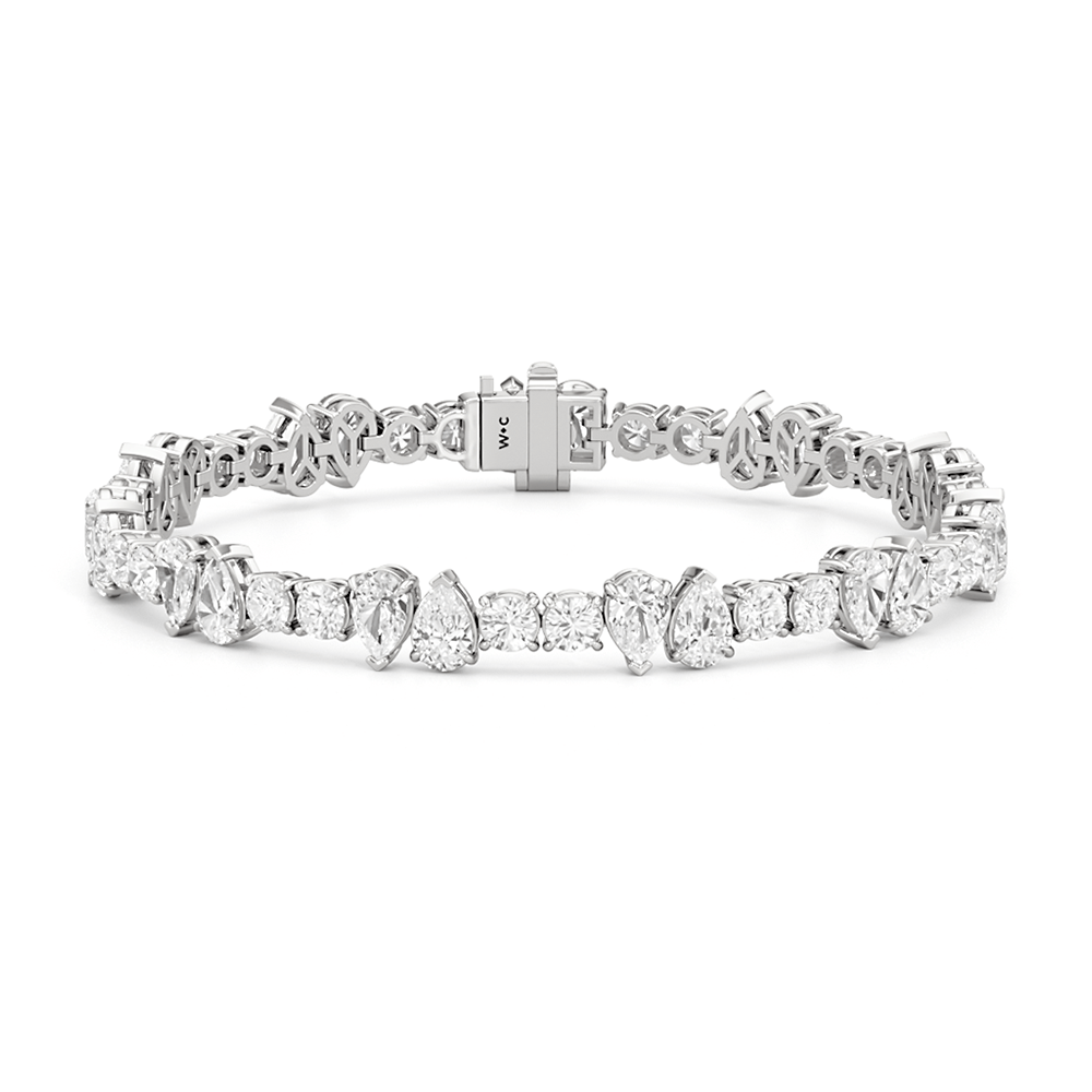 North - South Pear Sequenced Tennis Bracelet - Lotus Diamond