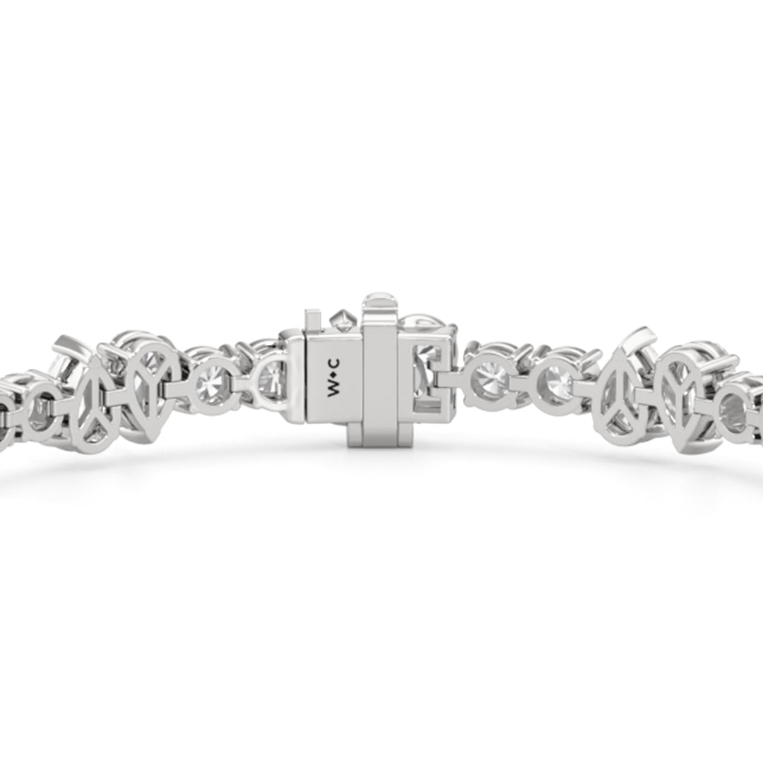North - South Pear Sequenced Tennis Bracelet - Lotus Diamond