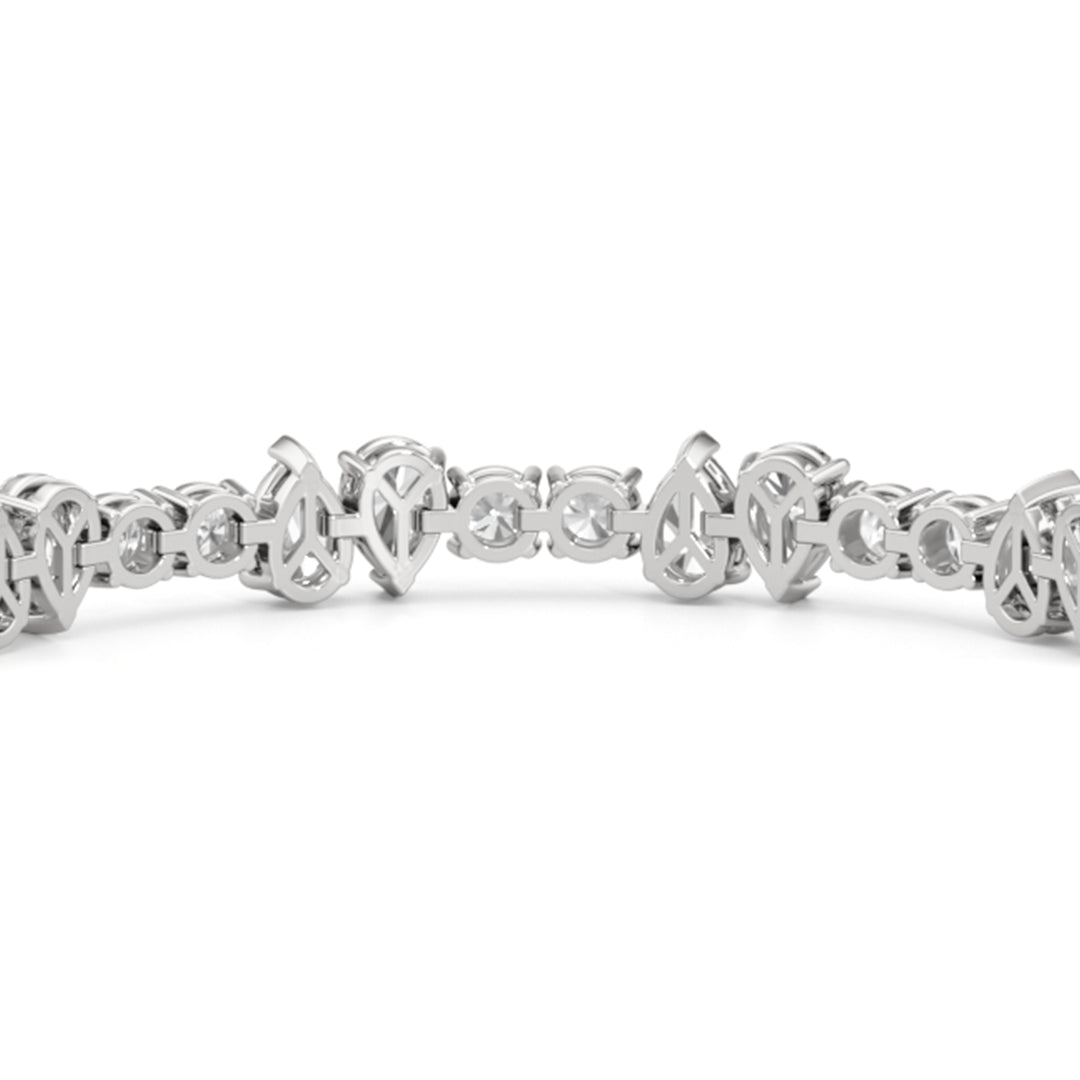 North - South Pear Sequenced Tennis Bracelet - Lotus Diamond