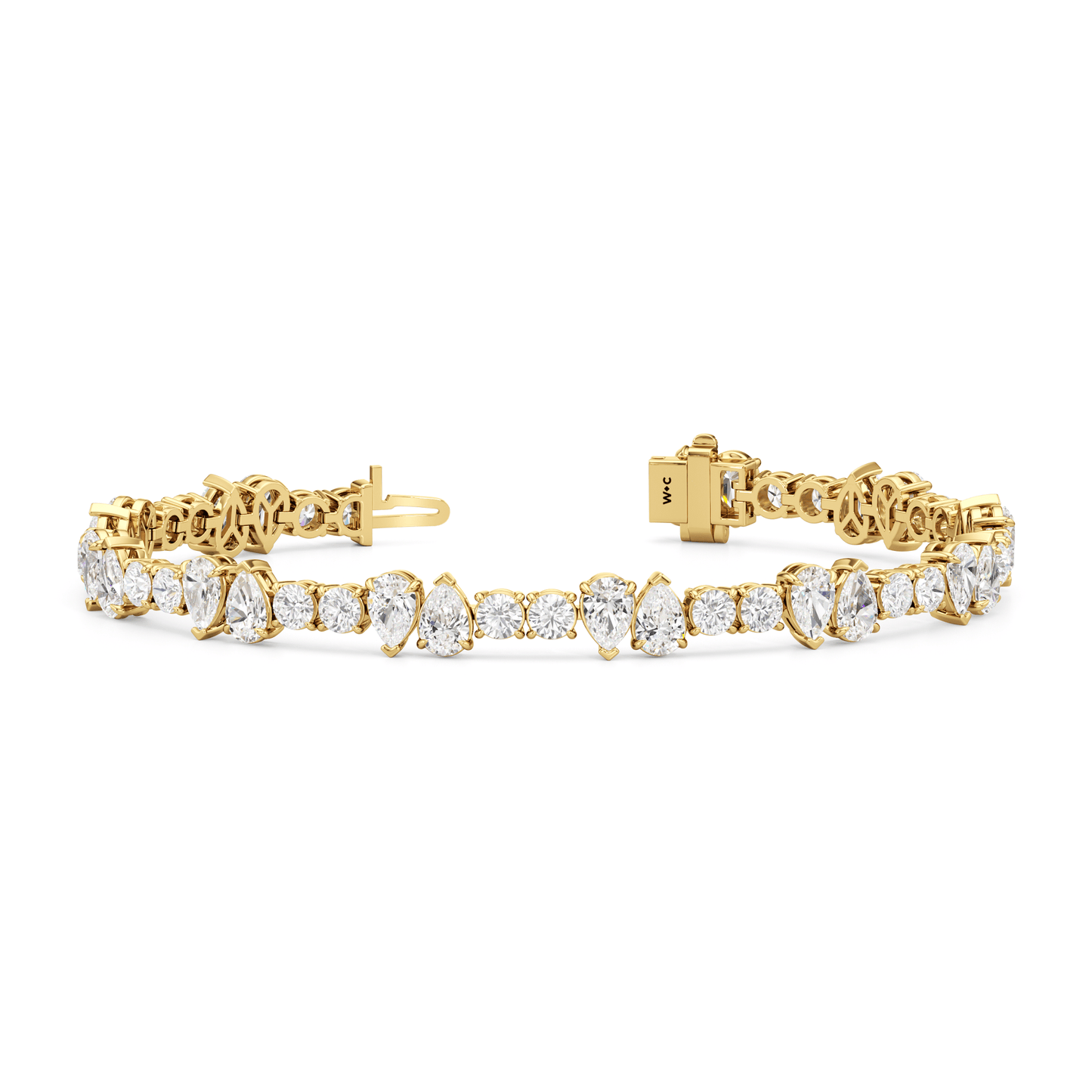 North - South Pear Sequenced Tennis Bracelet - Lotus Diamond