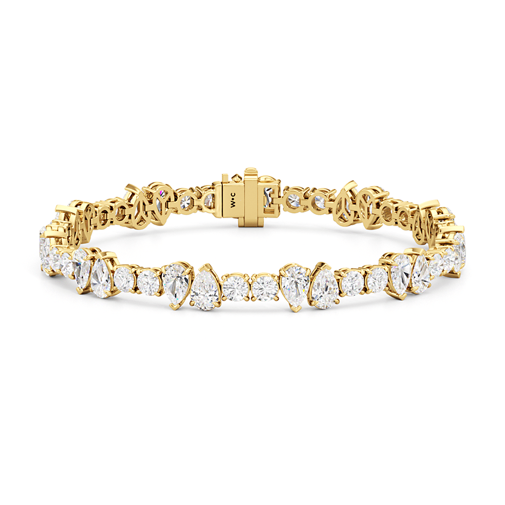North - South Pear Sequenced Tennis Bracelet - Lotus Diamond