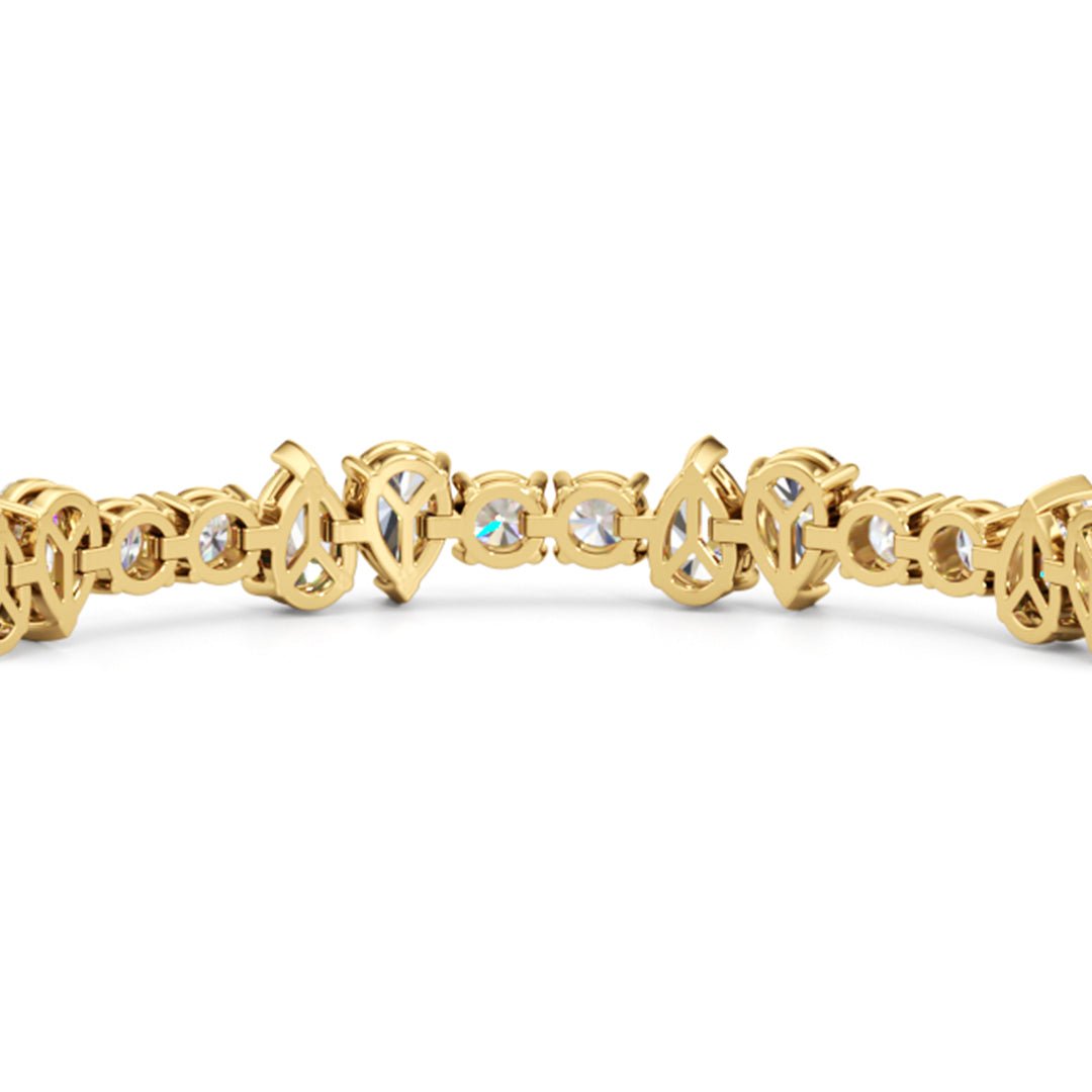 North - South Pear Sequenced Tennis Bracelet - Lotus Diamond