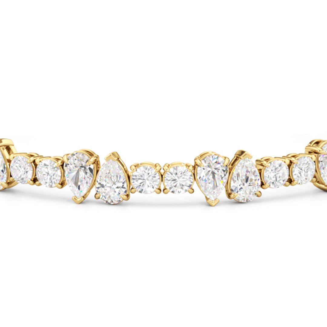 North - South Pear Sequenced Tennis Bracelet - Lotus Diamond