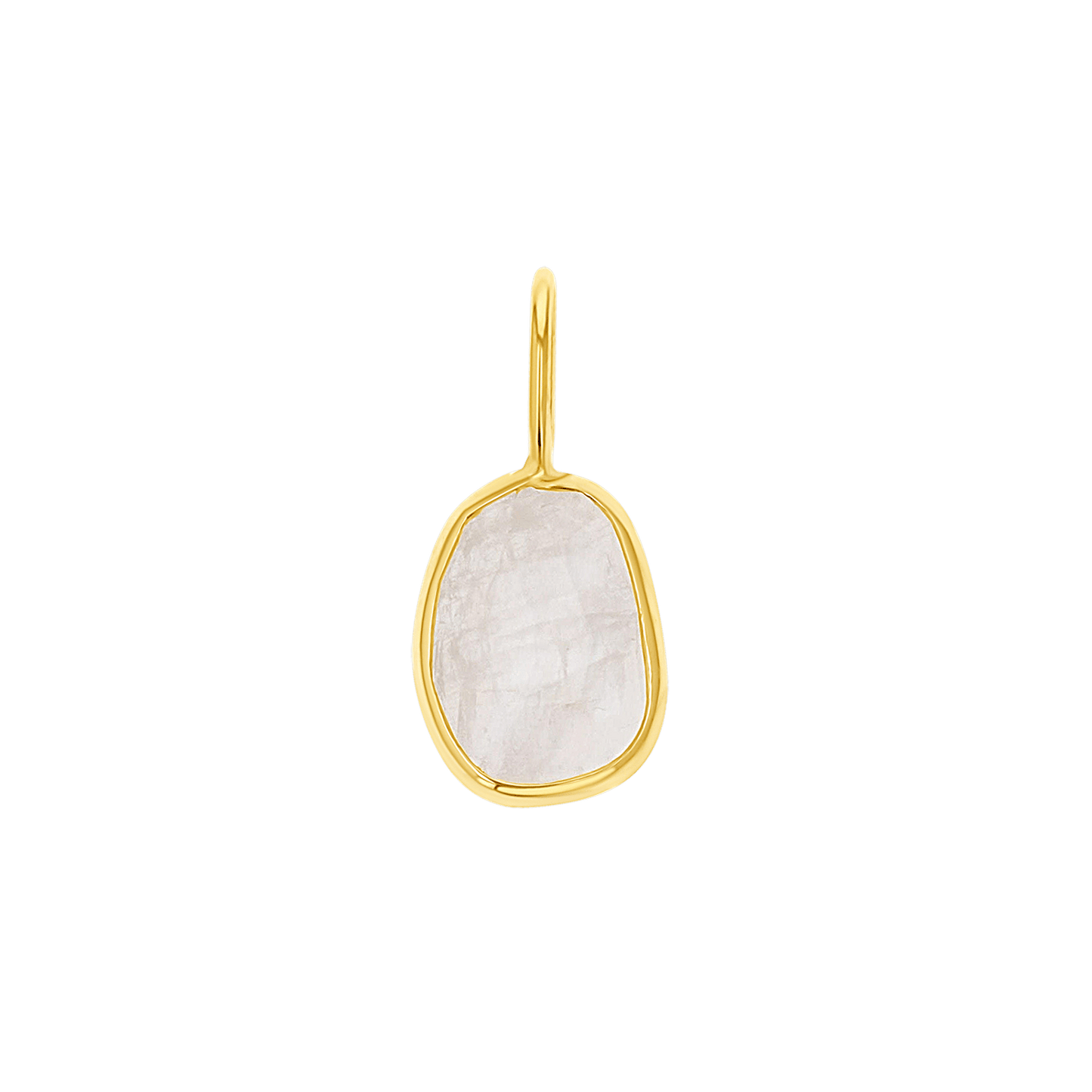 One of a Kind Moonstone Slice Charm - Lotus Diamond