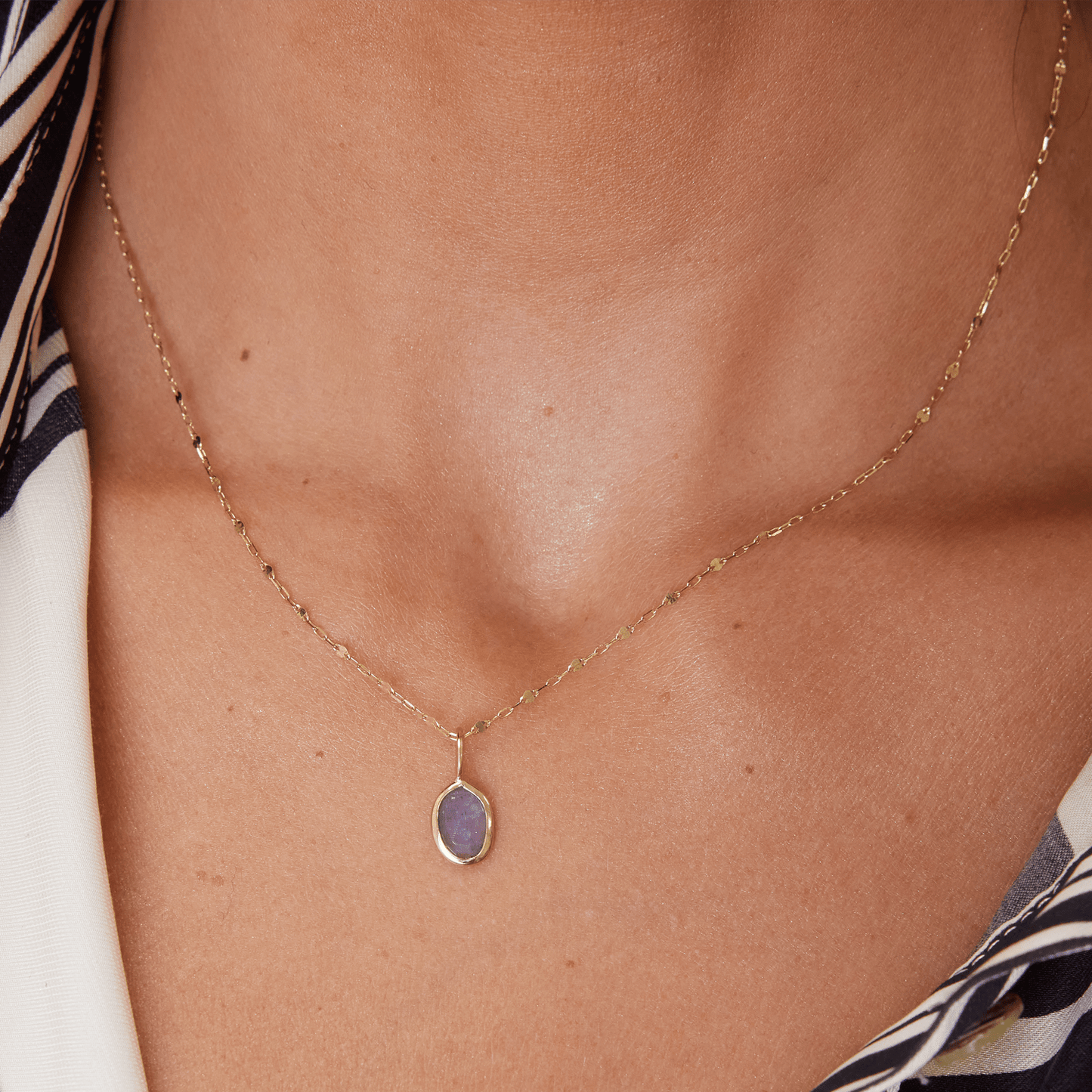 One of a Kind Tanzanite Slice Charm - Lotus Diamond