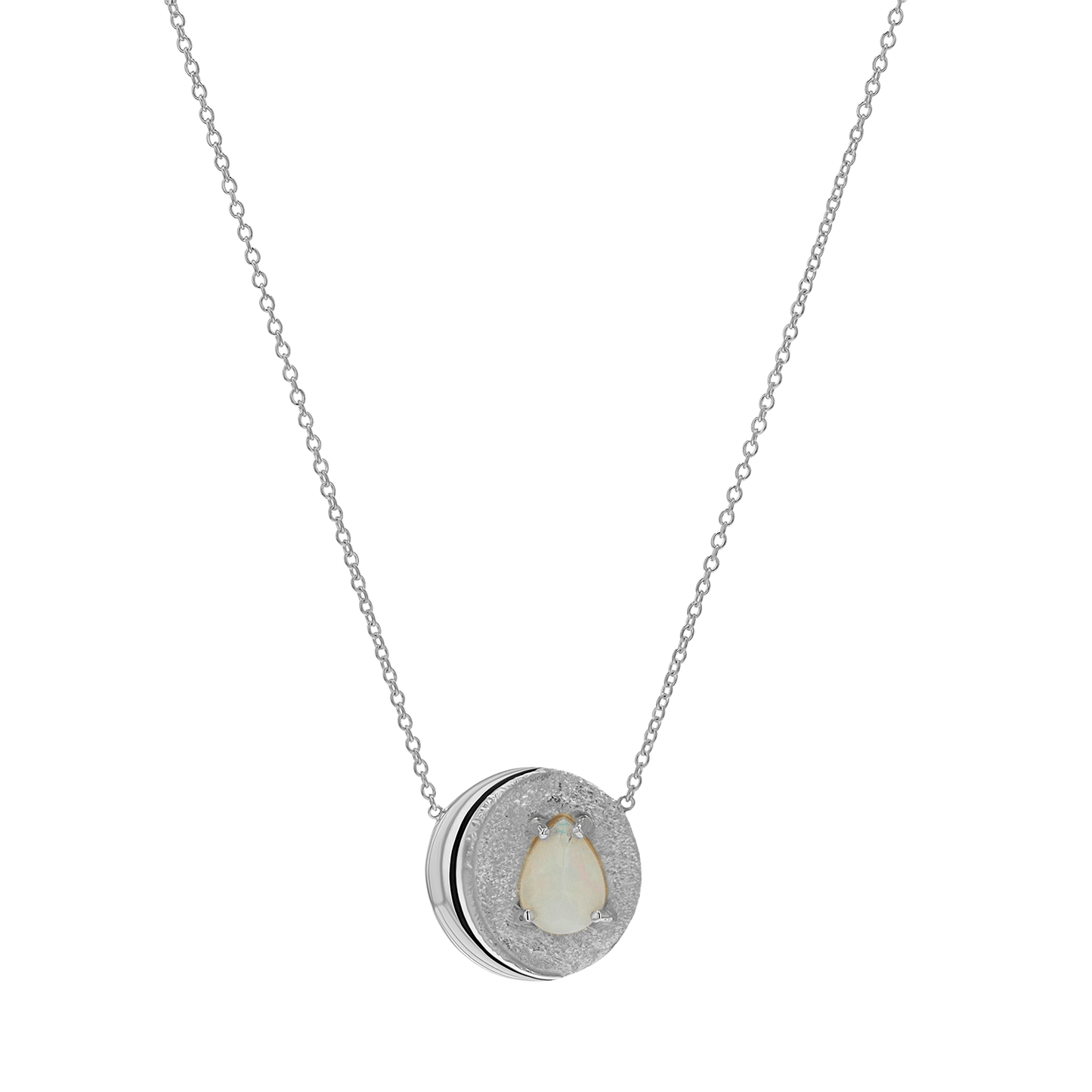 Opal Moon Necklace - Lotus Diamond