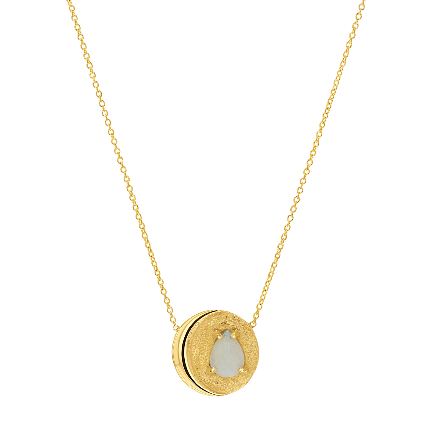 Opal Moon Necklace - Lotus Diamond