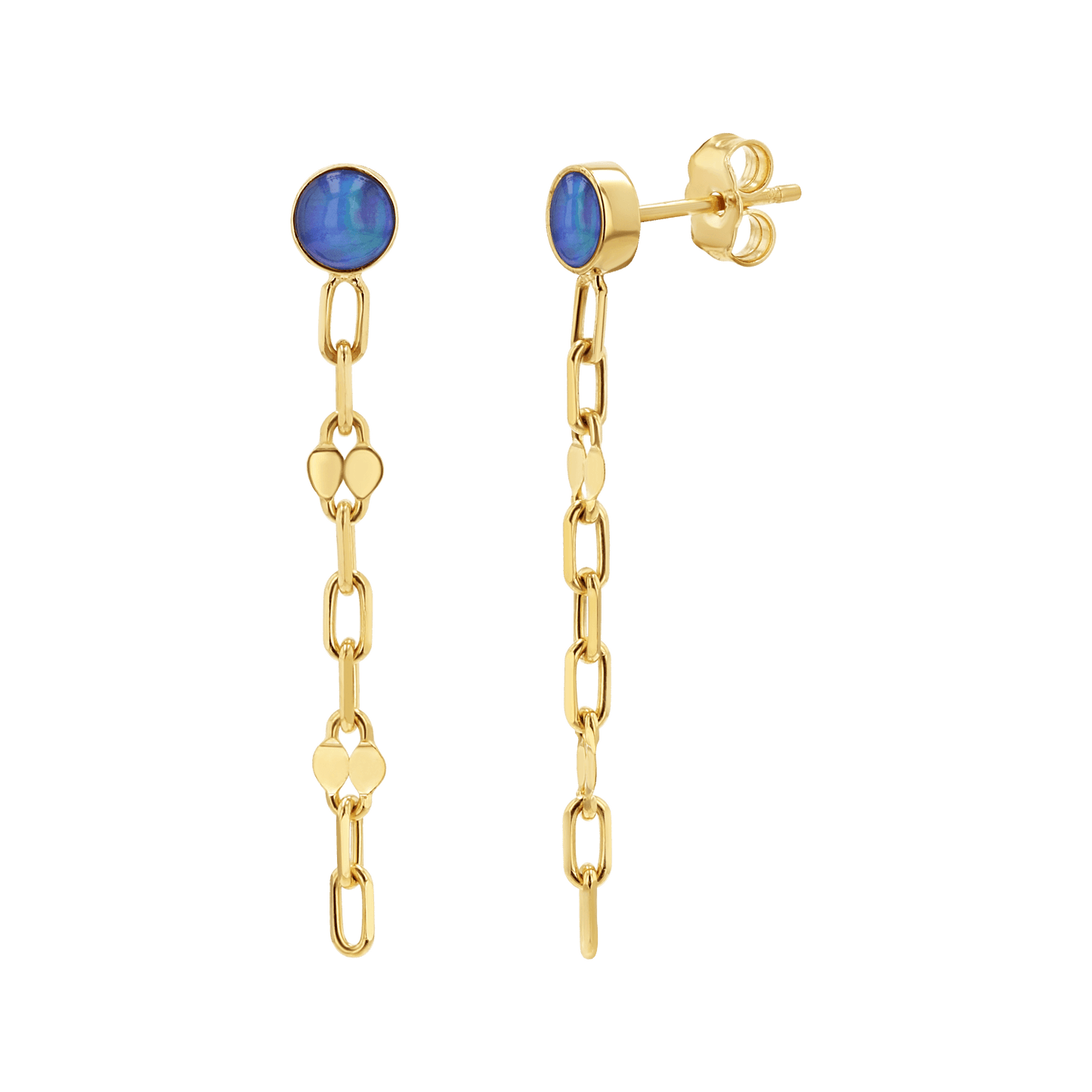 Opal Solitaire Sequin Earrings - Lotus Diamond