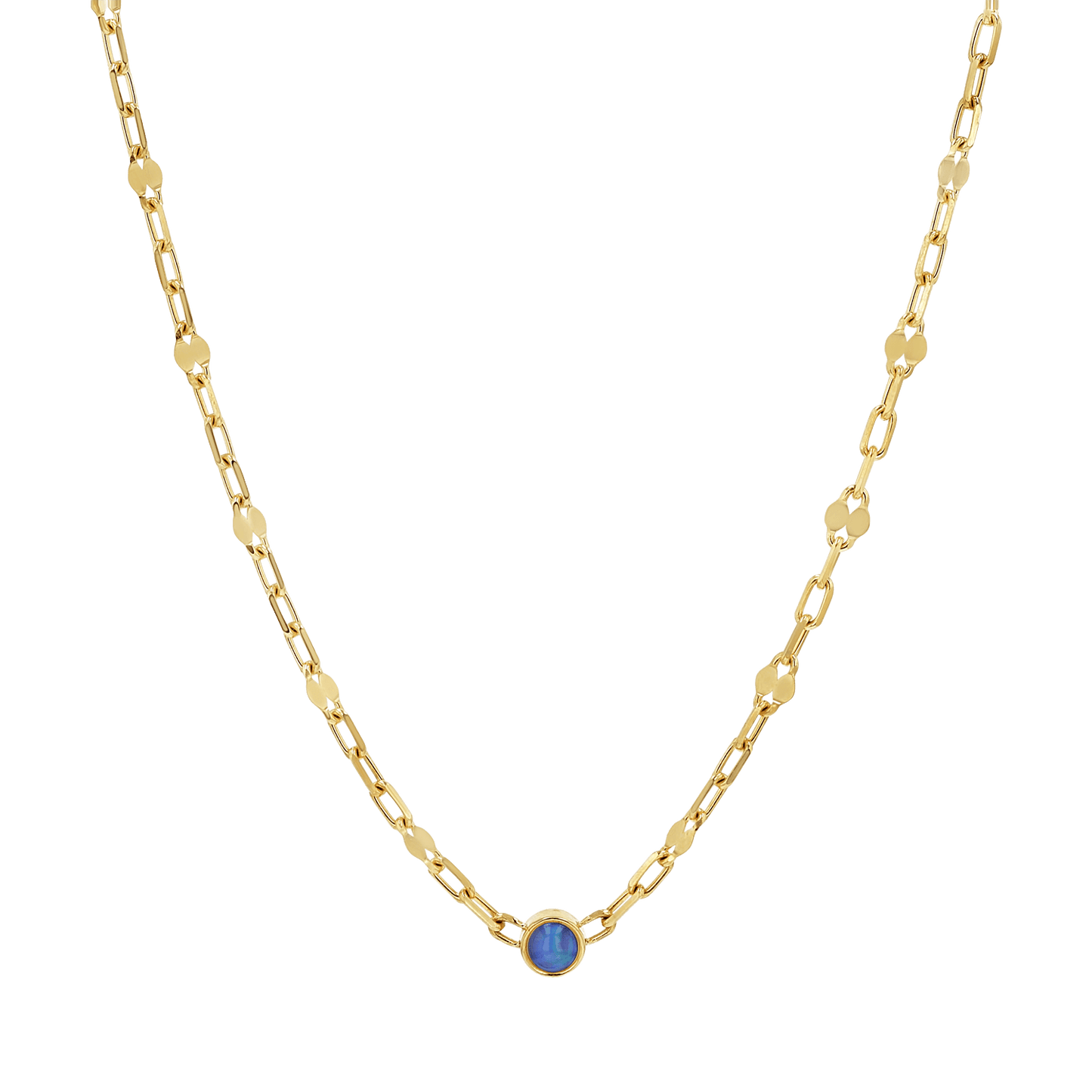 Opal Solitaire Sequin Necklace - Lotus Diamond
