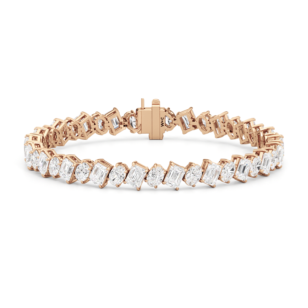 Oval and Emerald Herringbone Tennis Bracelet - Lotus Diamond