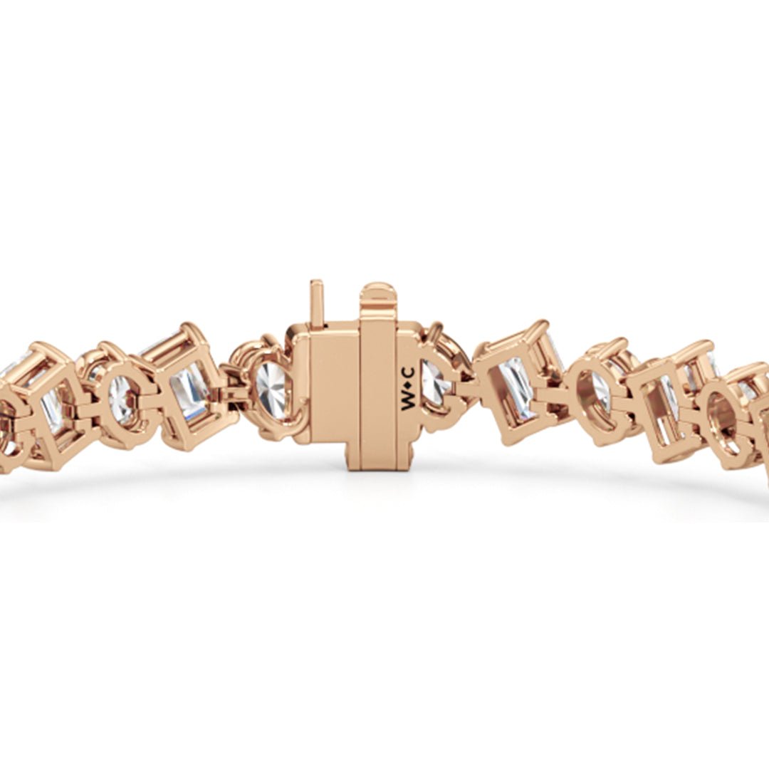 Oval and Emerald Herringbone Tennis Bracelet - Lotus Diamond