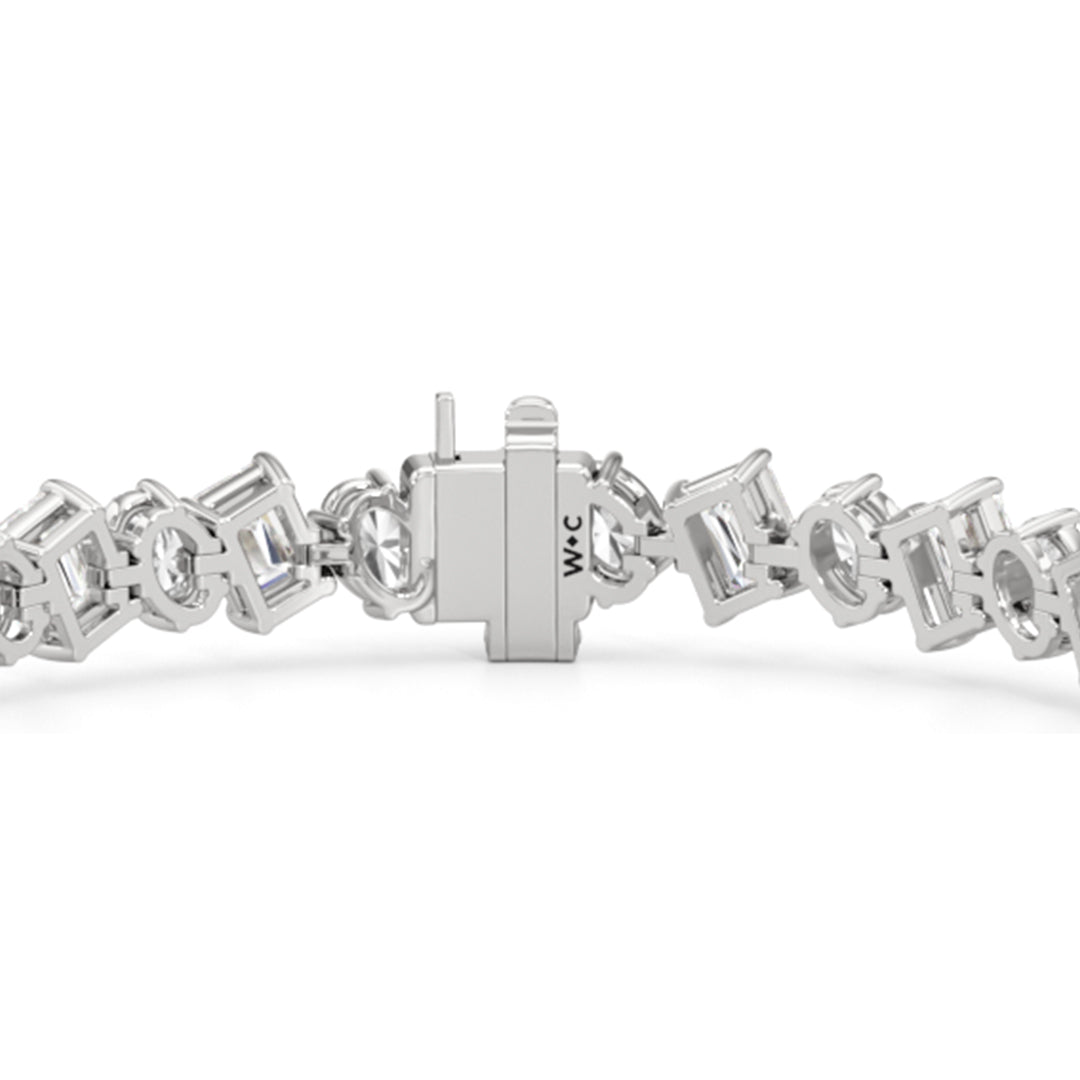 Oval and Emerald Herringbone Tennis Bracelet - Lotus Diamond