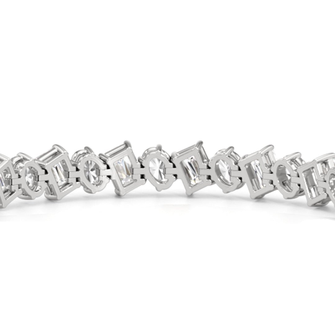 Oval and Emerald Herringbone Tennis Bracelet - Lotus Diamond